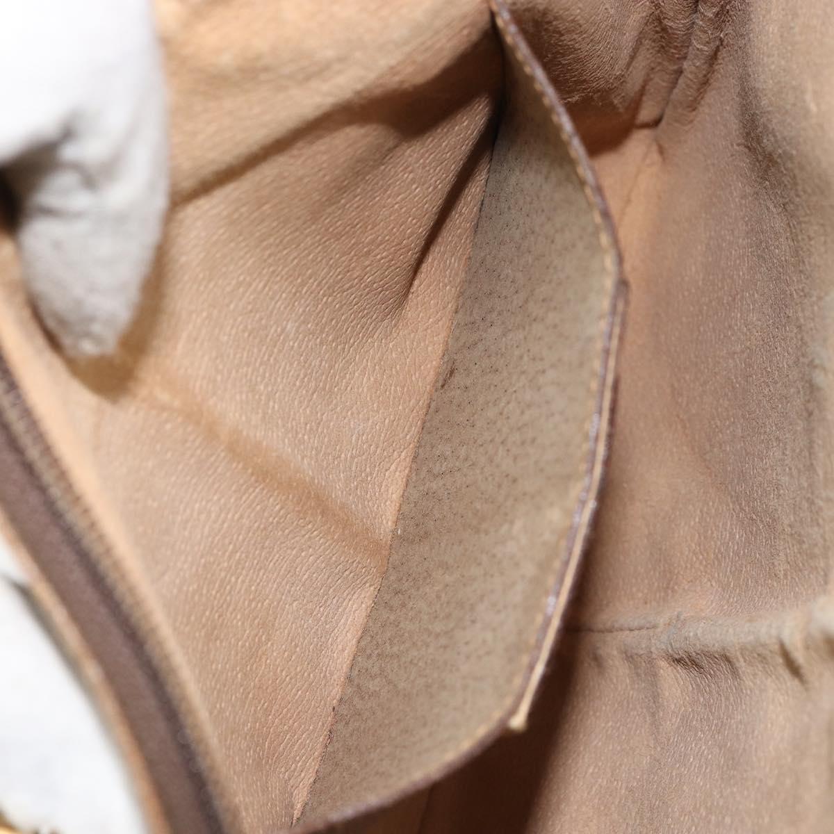 GUCCI GG Supreme Web Sherry Line Bag PVC Beige Gold 904 02 047 Auth 155650