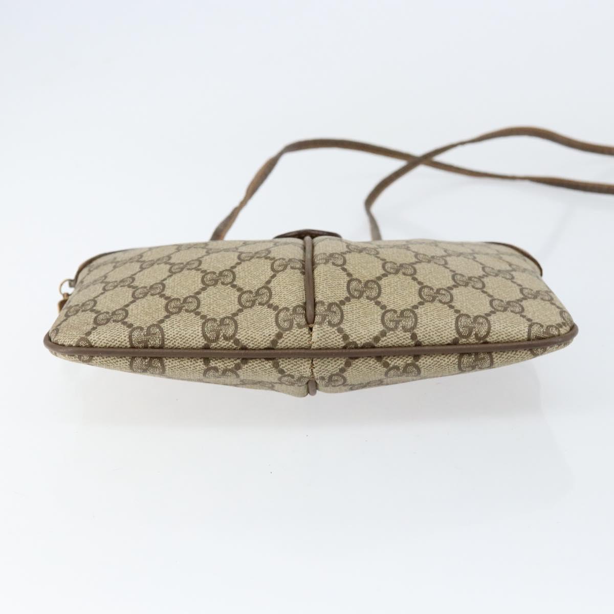 GUCCI GG Supreme Web Sherry Line Bag PVC Beige Gold 904 02 047 Auth 155650