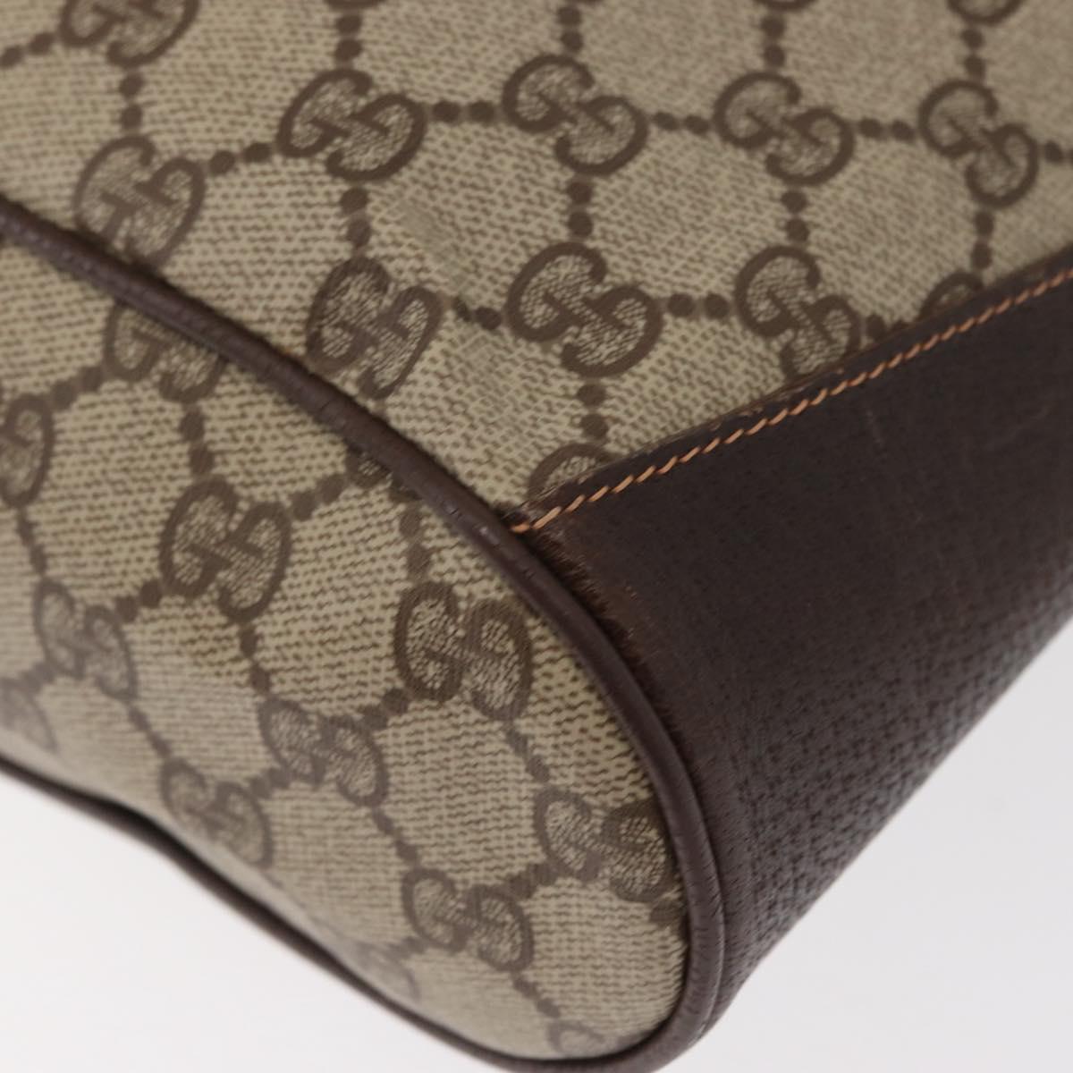 GUCCI GG Supreme Web Sherry Line Bag PVC Beige Gold 164 02 034 Auth 155652