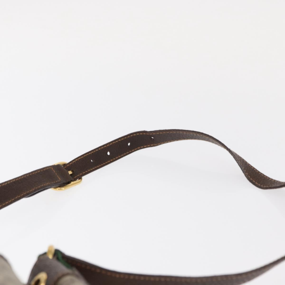 GUCCI GG Supreme Web Sherry Line Bag PVC Beige Gold 164 02 034 Auth 155652