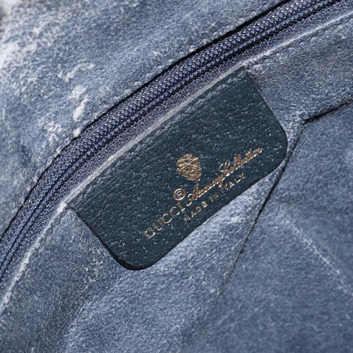 GUCCI GG Supreme Sherry Line Hand Bag PVC Navy Red 41 02 079 Auth 155654