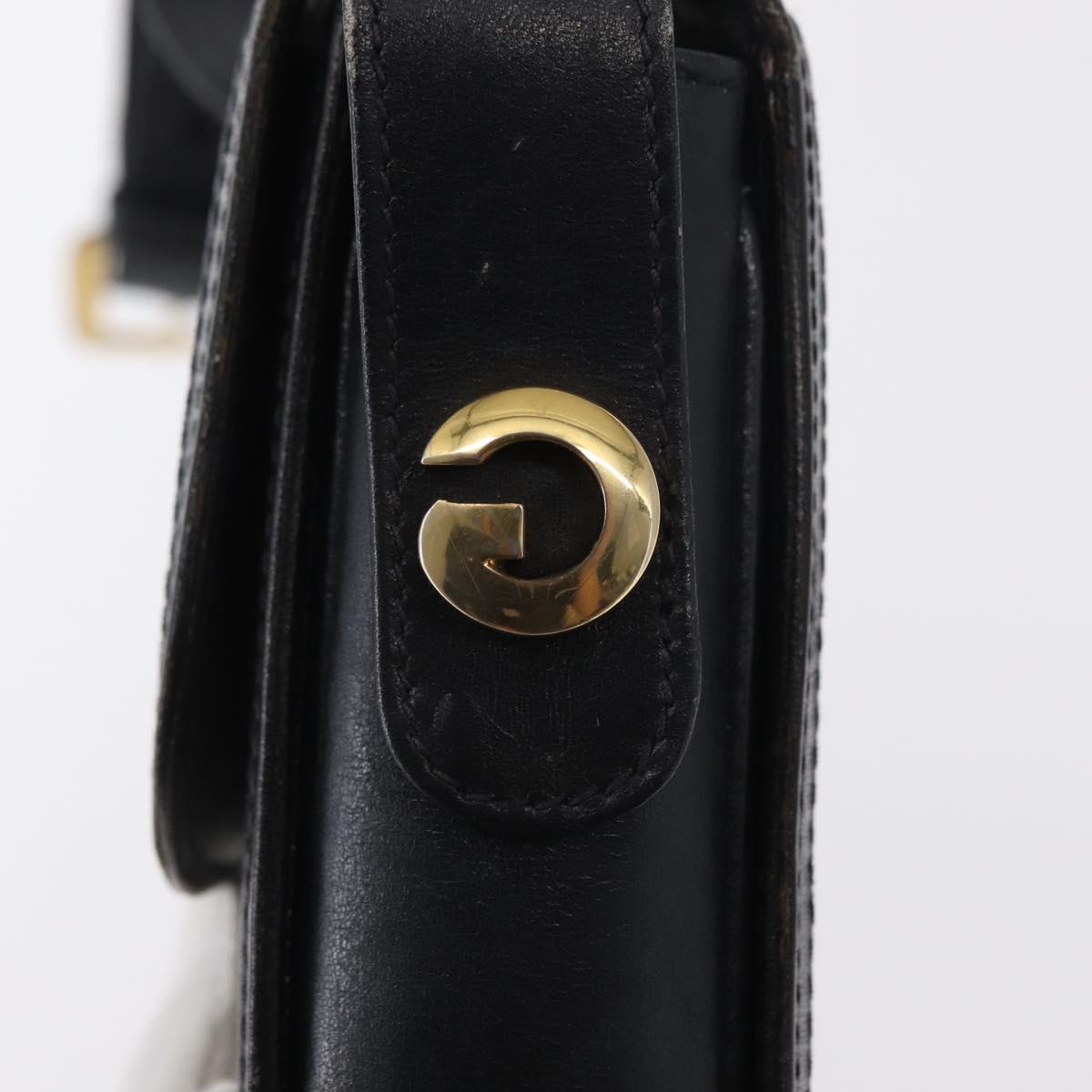 GUCCI GG Supreme Sherry Line Shoulder Bag PVC Navy Gold Red Auth 155655