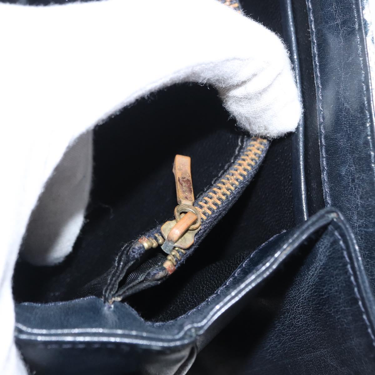 GUCCI GG Supreme Sherry Line Shoulder Bag PVC Navy Gold Red Auth 155655