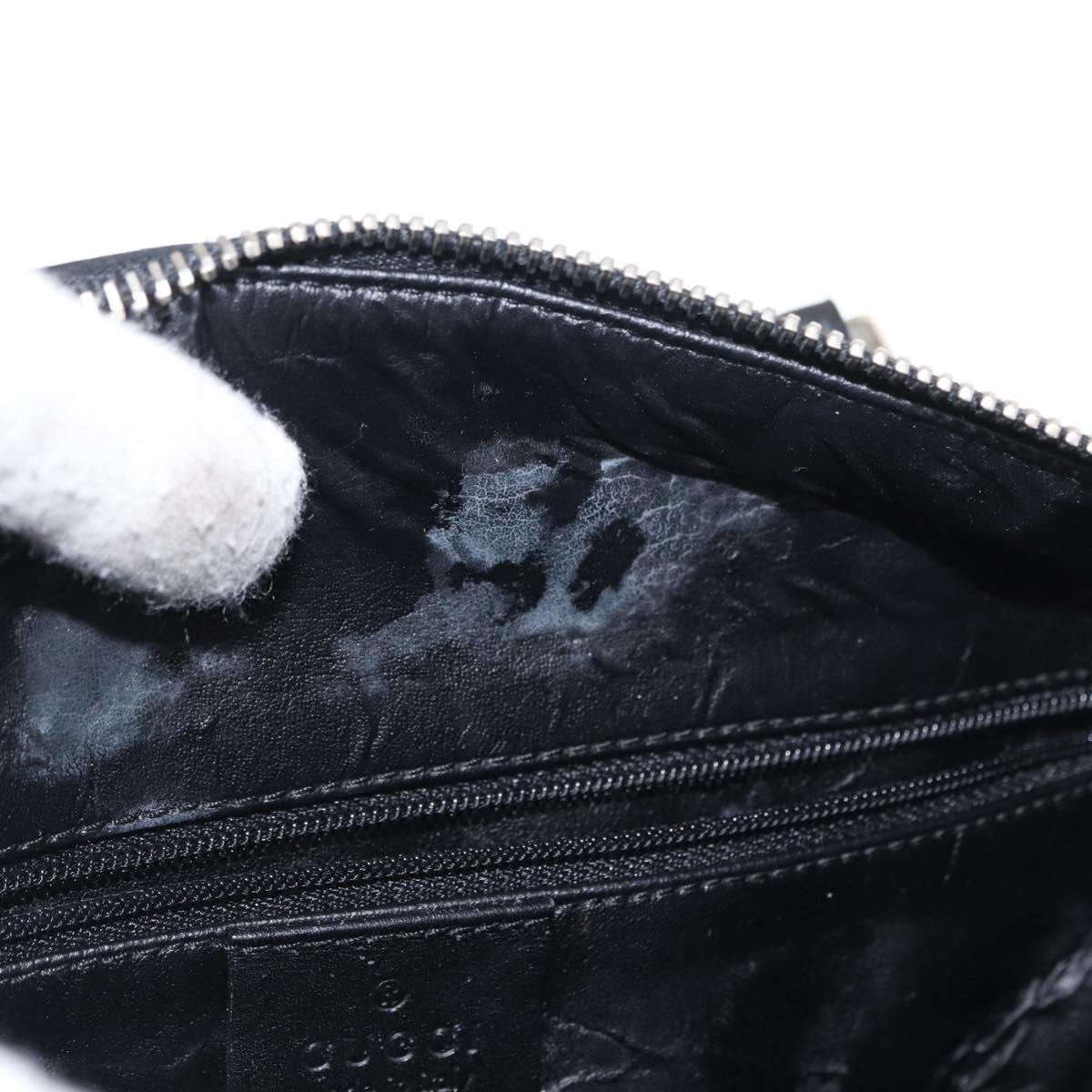 GUCCI GG Canvas Hand Bag Black Silver 000 0851 3754 Auth 155656