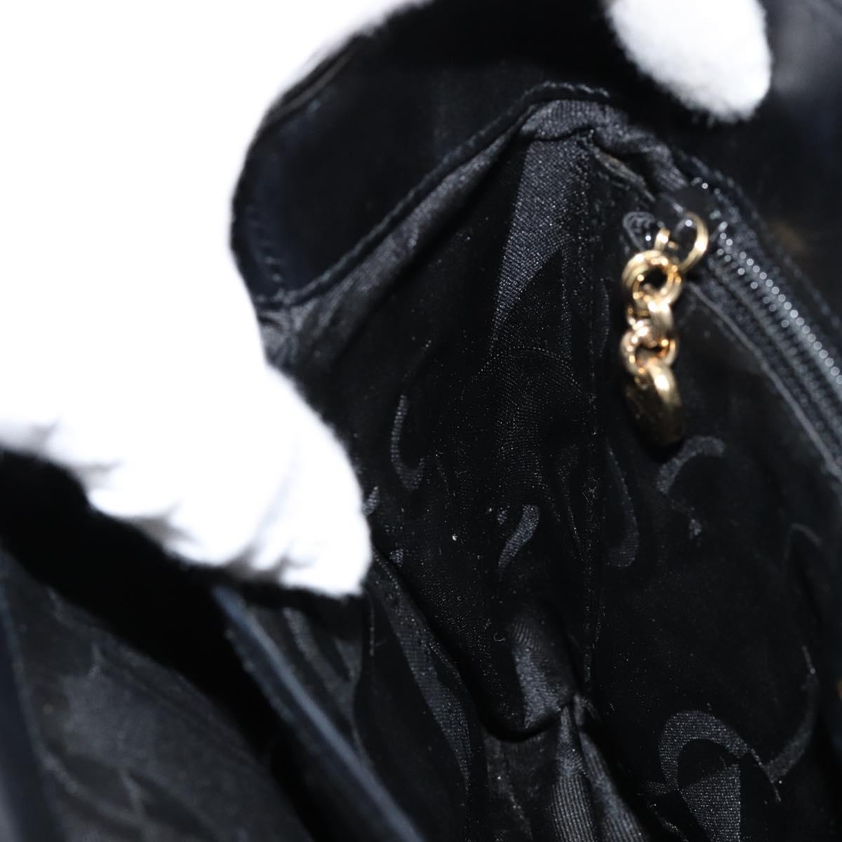 Salvatore Ferragamo Gancini Hand Bag Leather Black Gold Auth 155657