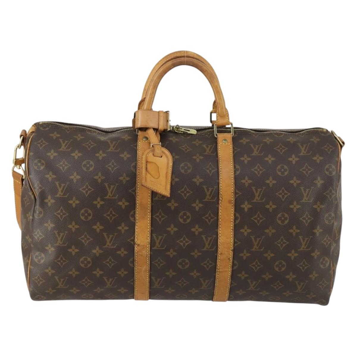 LOUIS VUITTON Monogram Keepall Bandouliere 50 Boston Bag M41416 LV Auth 155662