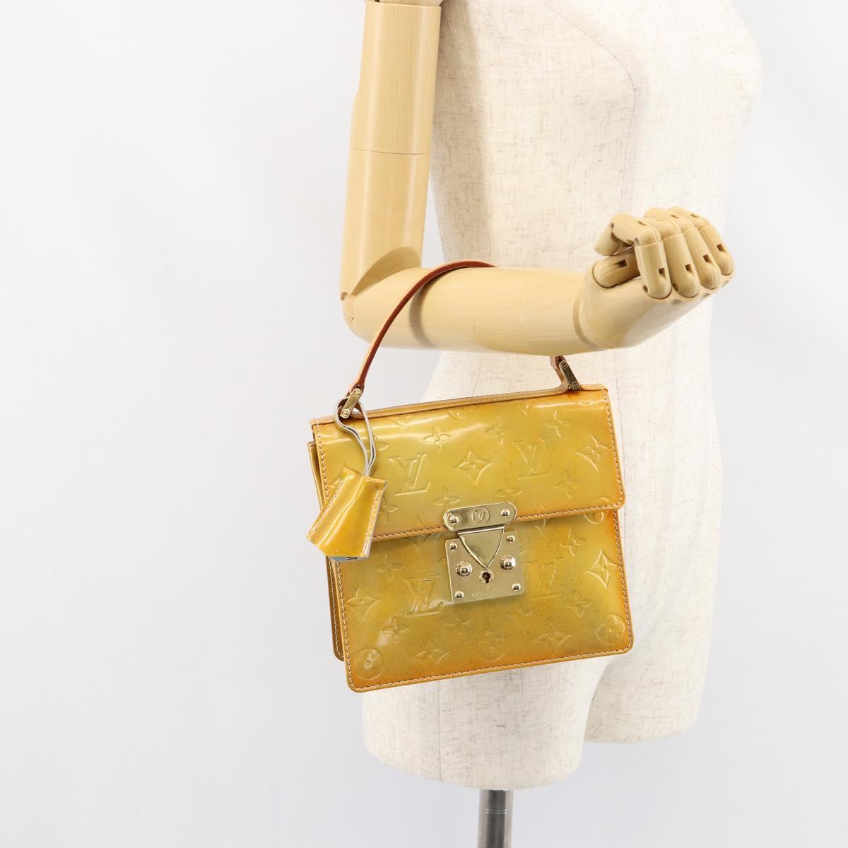 LOUIS VUITTON Monogram Vernis Spring Street Hand Bag Gris M91029 LV Auth 155681