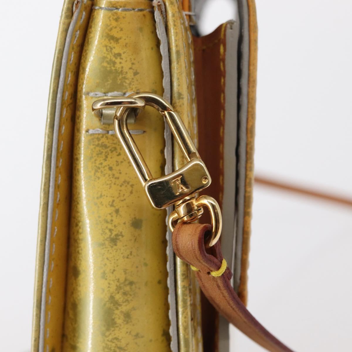 LOUIS VUITTON Monogram Vernis Motto Accessory Pouch Gris M91030 LV Auth 155682