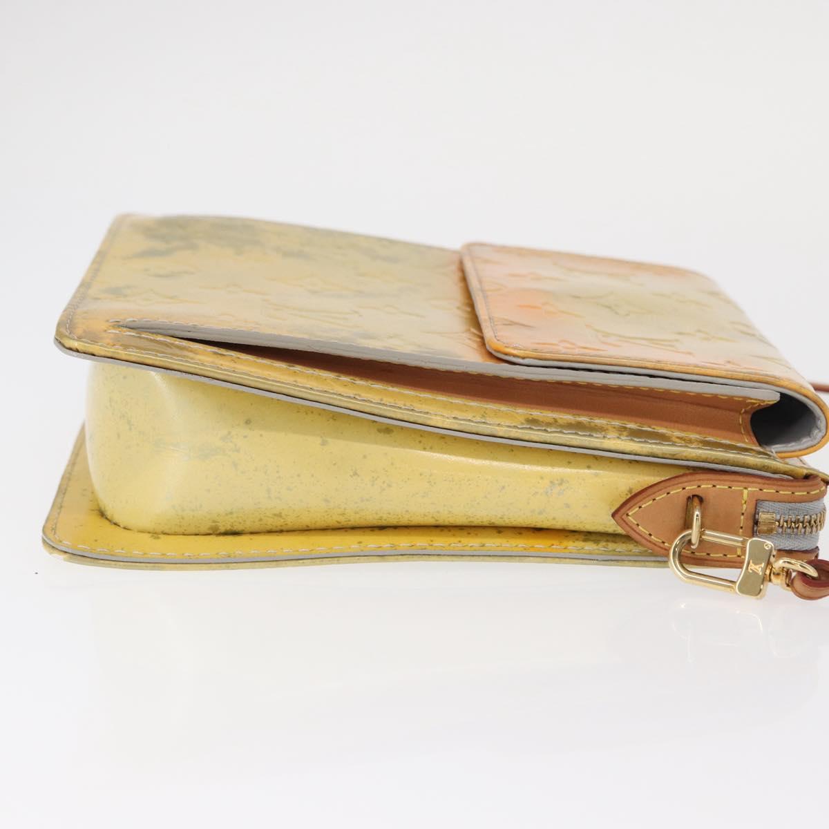 LOUIS VUITTON Monogram Vernis Motto Accessory Pouch Gris M91030 LV Auth 155682