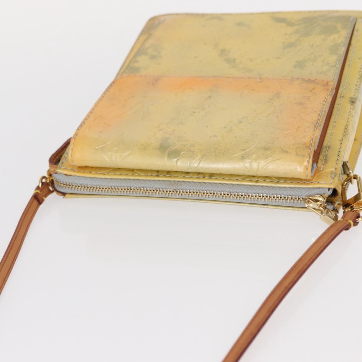 LOUIS VUITTON Monogram Vernis Motto Accessory Pouch Gris M91030 LV Auth 155682