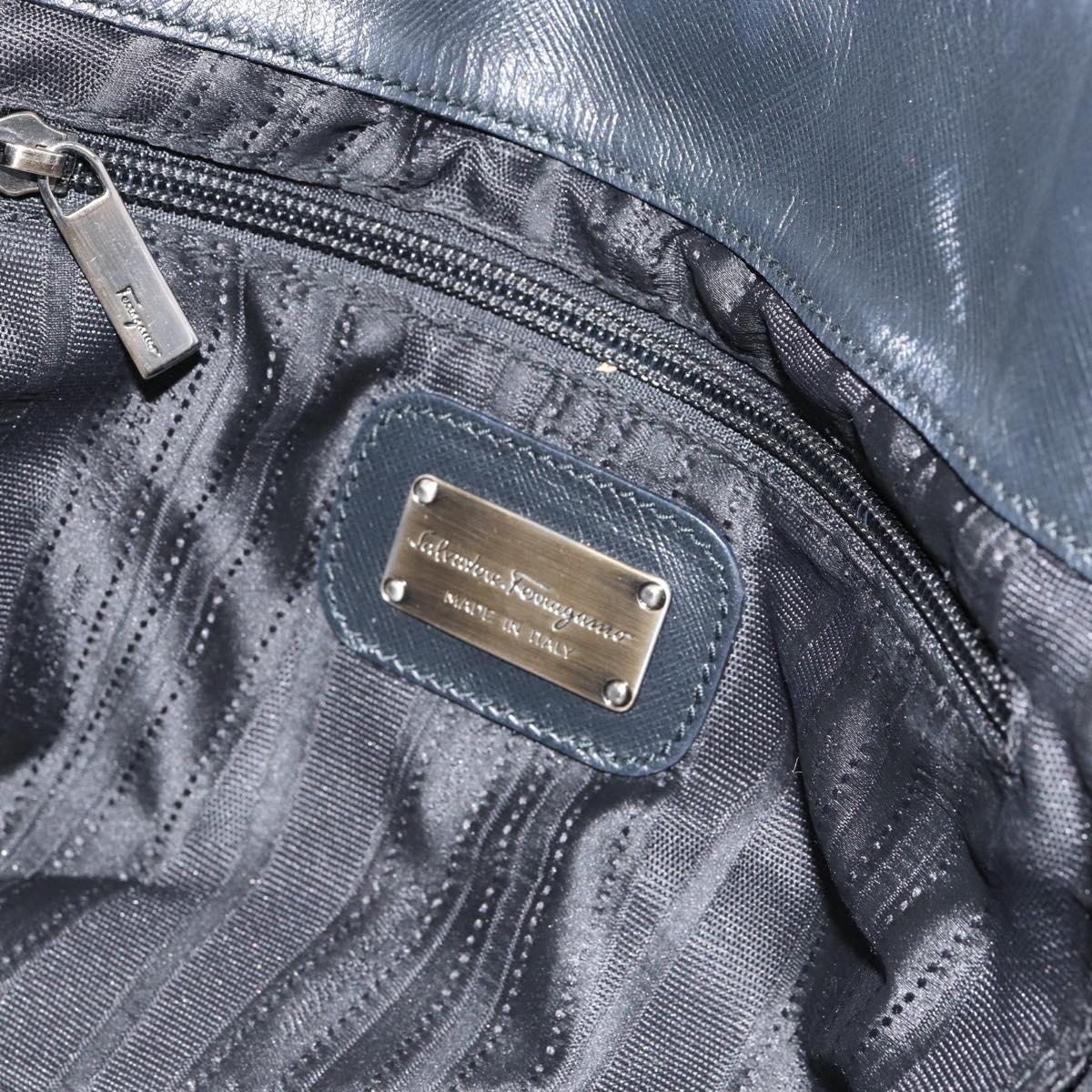 Salvatore Ferragamo Vala Tote Bag Leather Black Auth 155686