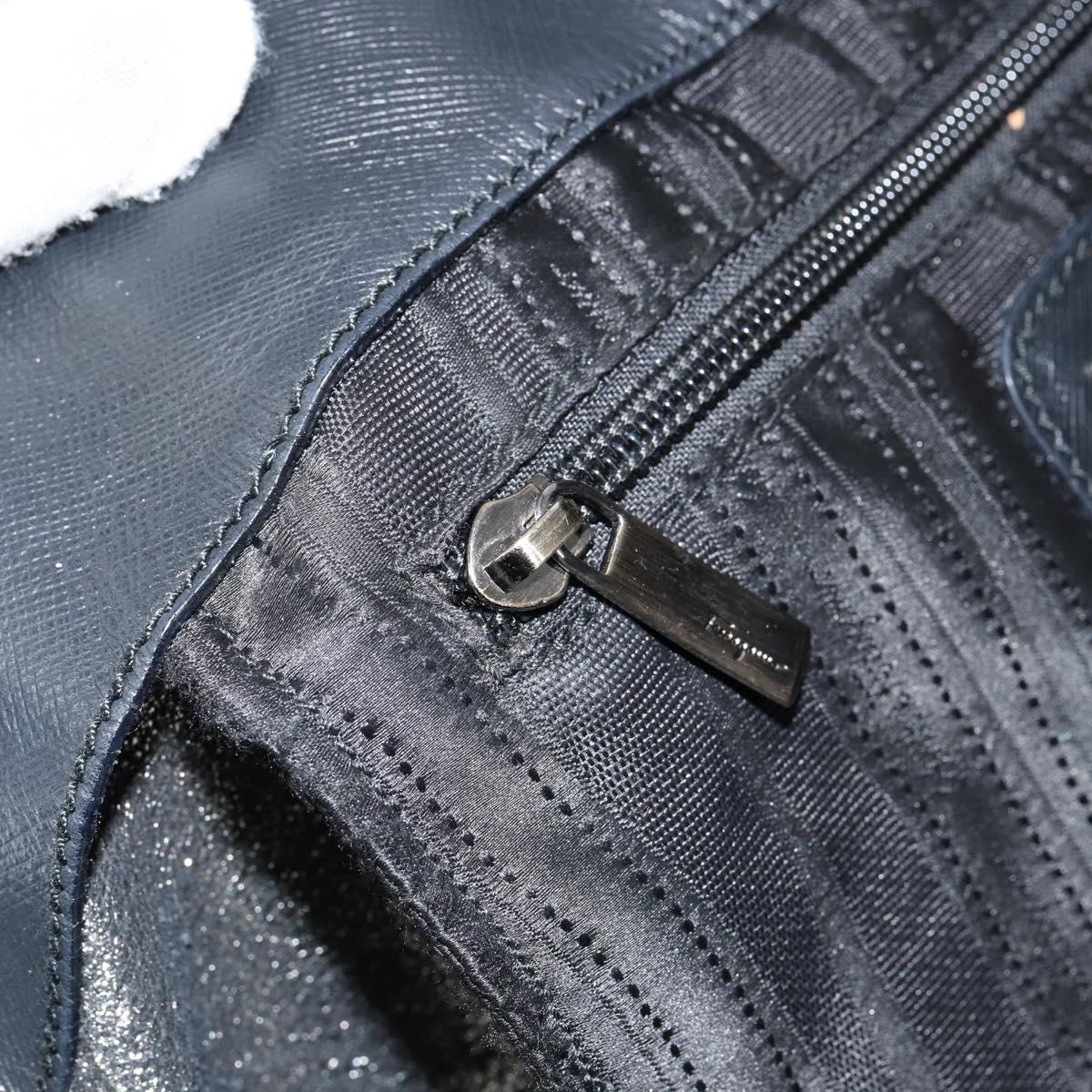 Salvatore Ferragamo Vala Tote Bag Leather Black Auth 155686