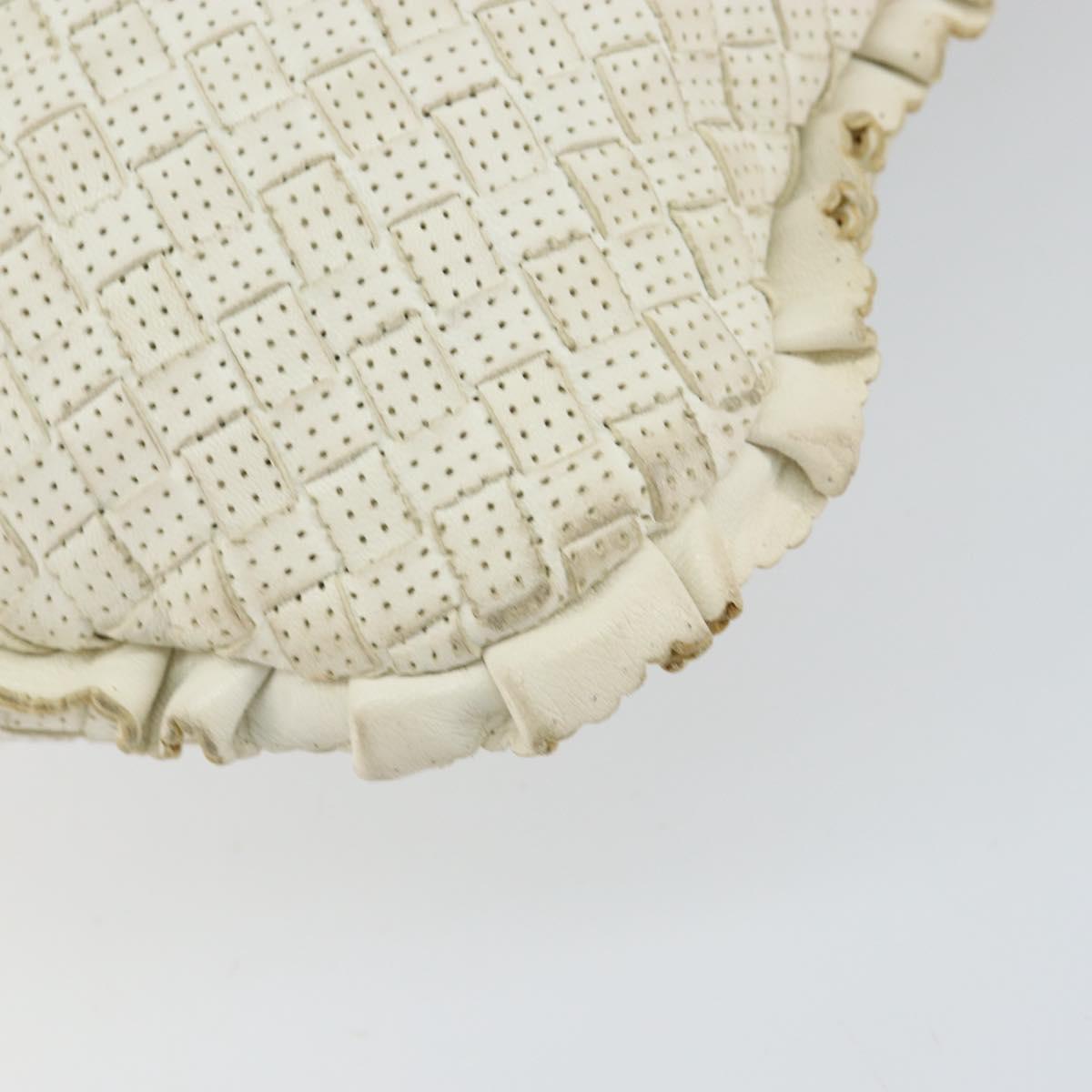 BOTTEGA VENETA INTRECCIATO Hobo Shoulder Bag Leather White 115653 Auth 155688