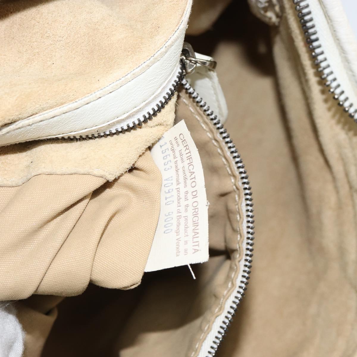 BOTTEGA VENETA INTRECCIATO Hobo Shoulder Bag Leather White 115653 Auth 155688