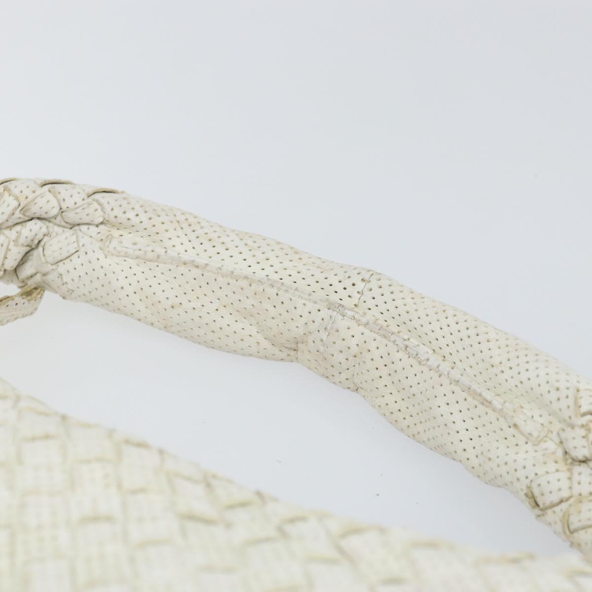 BOTTEGA VENETA INTRECCIATO Hobo Shoulder Bag Leather White 115653 Auth 155688