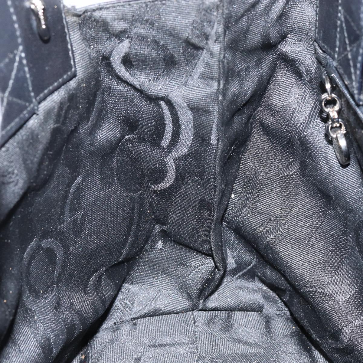 Salvatore Ferragamo Gancini Hand Bag Leather Black Silver Auth 155690