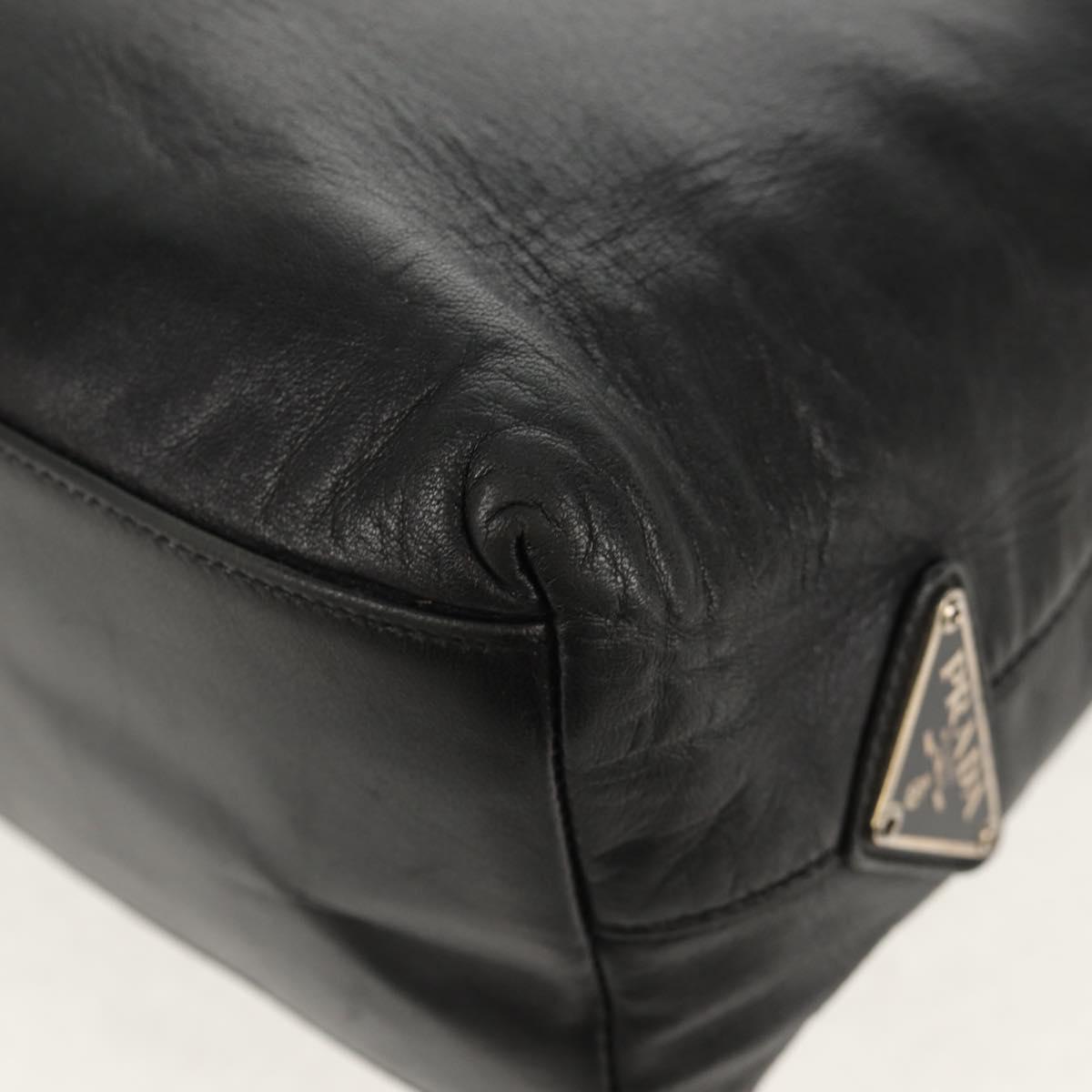 PRADA Shoulder Bag Leather Black Auth 155691V