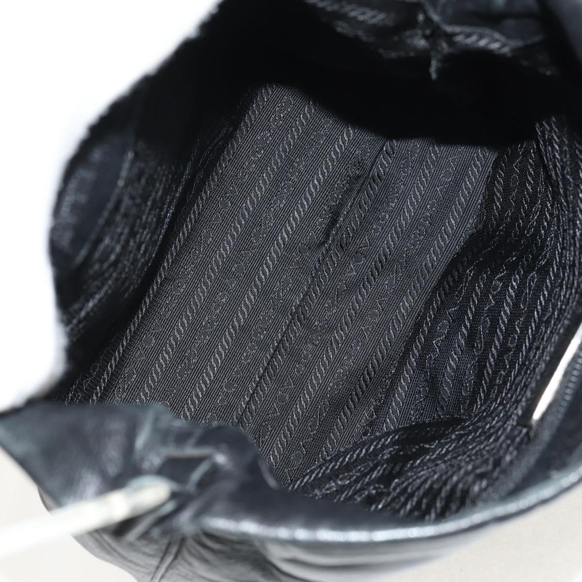 PRADA Shoulder Bag Leather Black Auth 155691V