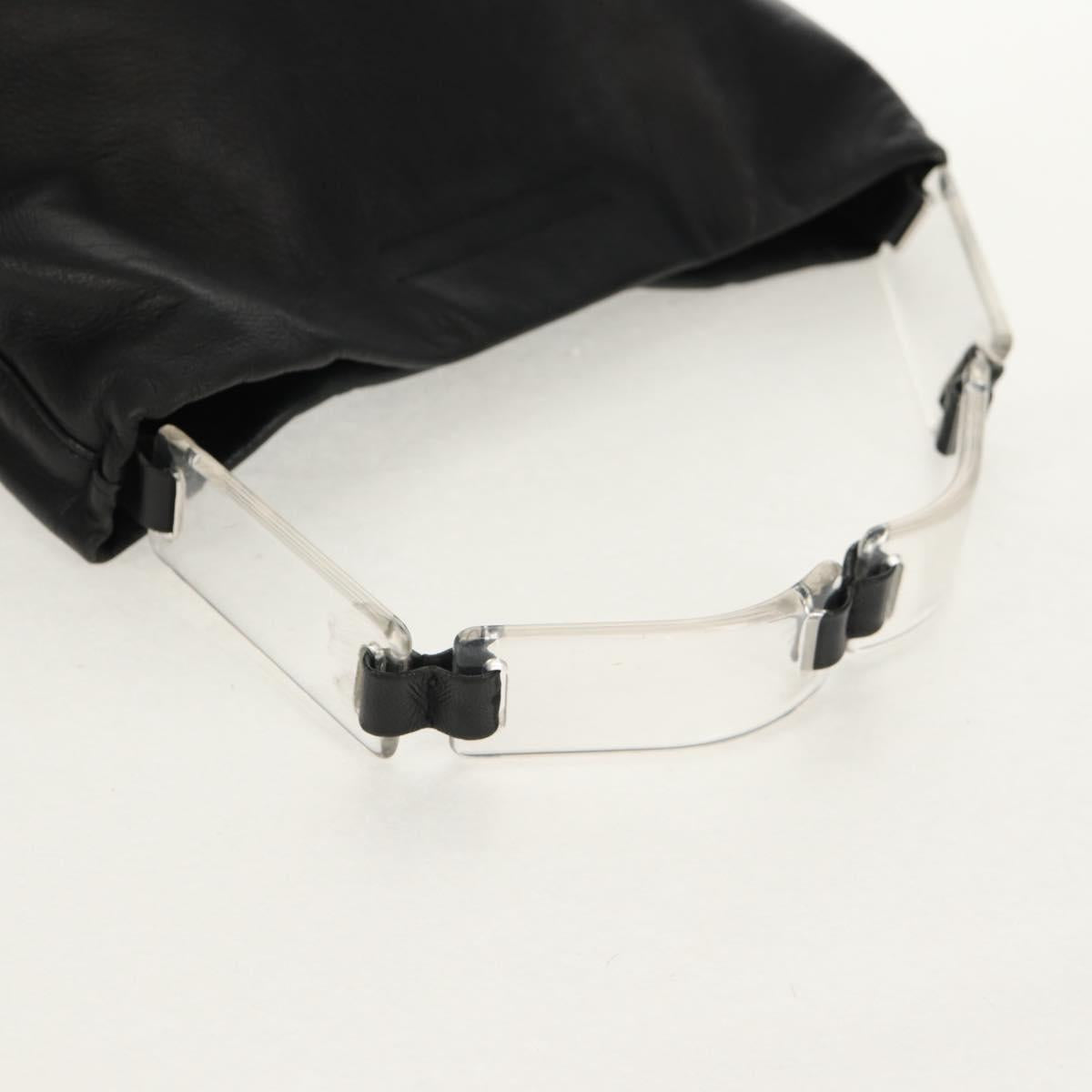 PRADA Shoulder Bag Leather Black Auth 155691V