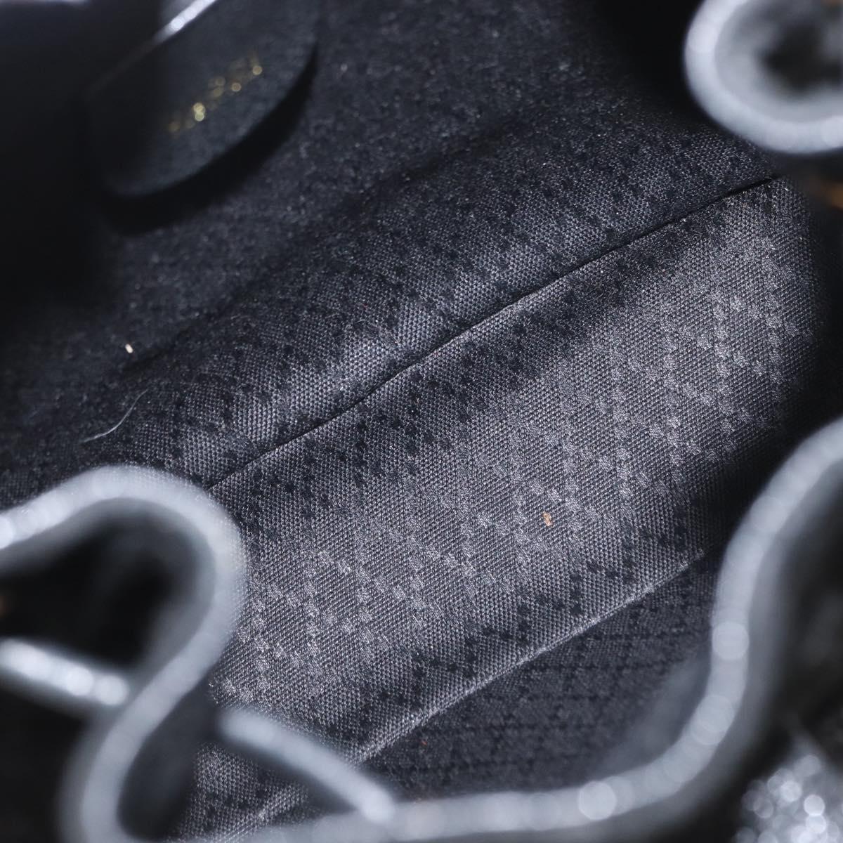 GUCCI Bamboo Backpack Suede Black Gold Auth 155693