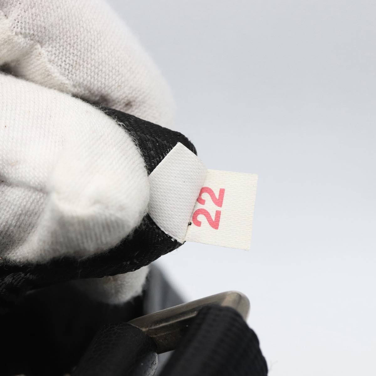 PRADA Shoulder Bag Leather Black Silver Auth 155697