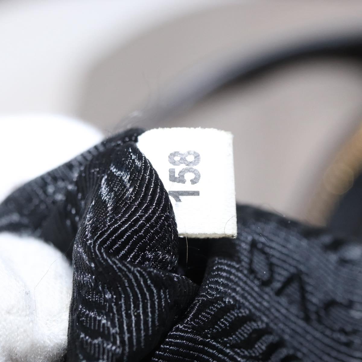 PRADA Shoulder Bag Leather Gray Gold Auth 155698