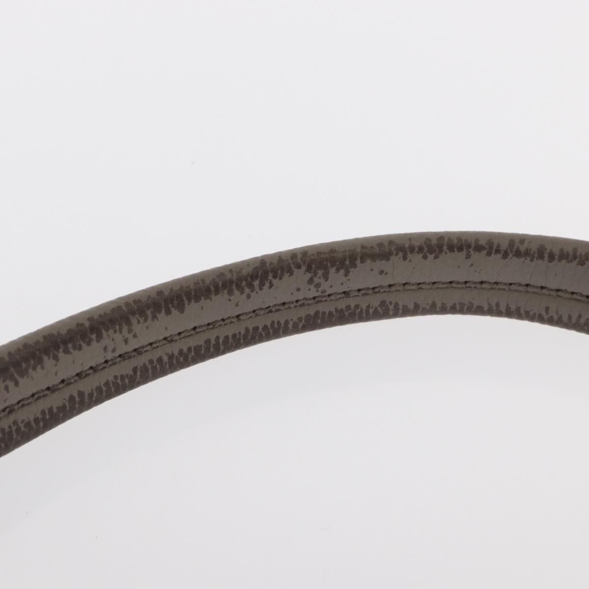 PRADA Shoulder Bag Leather Gray Gold Auth 155698