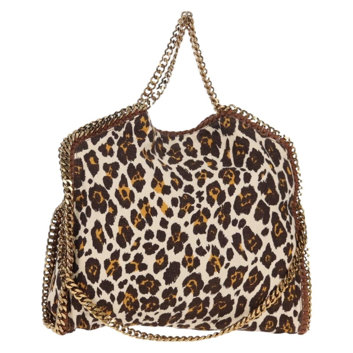 Stella MacCartney Chain Falabella Bag Canvas Brown Gold 234387 Auth 155699