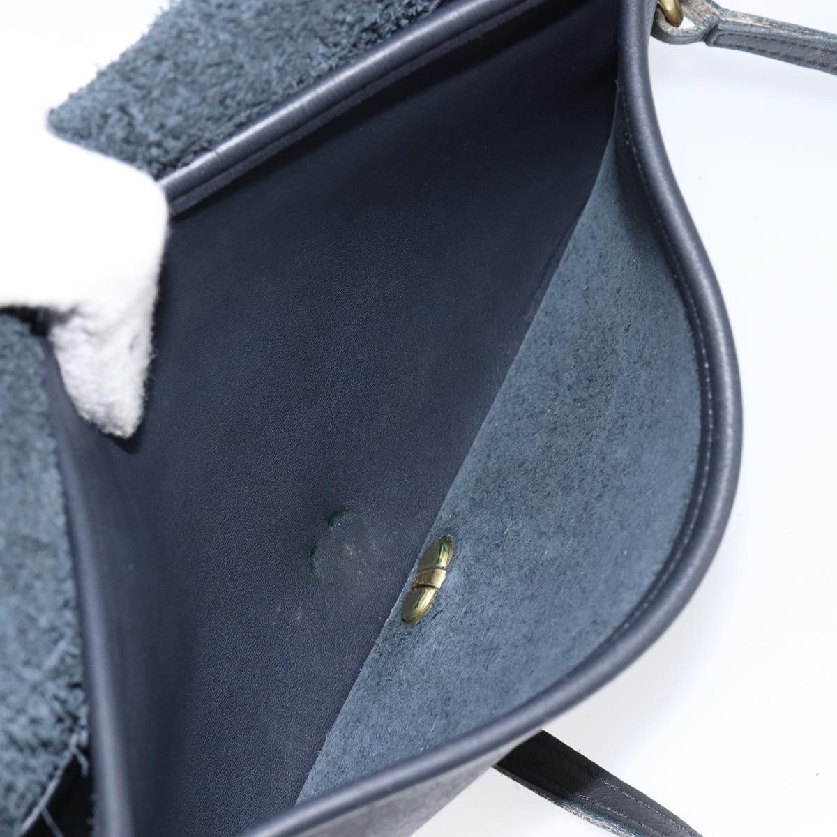 Coach Shoulder Bag Leather Black Gold Auth 155705