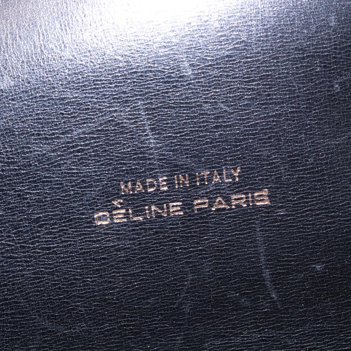 CELINE Horse Carriage Shoulder Bag Leather Black Gold Auth 155706