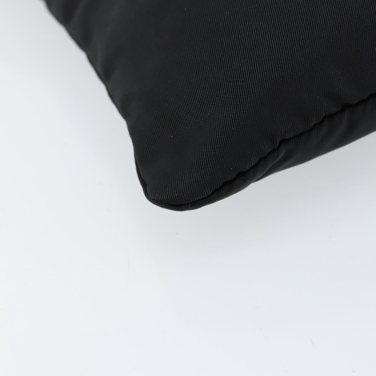 PRADA Shoulder Bag Nylon Black Silver Auth 155709