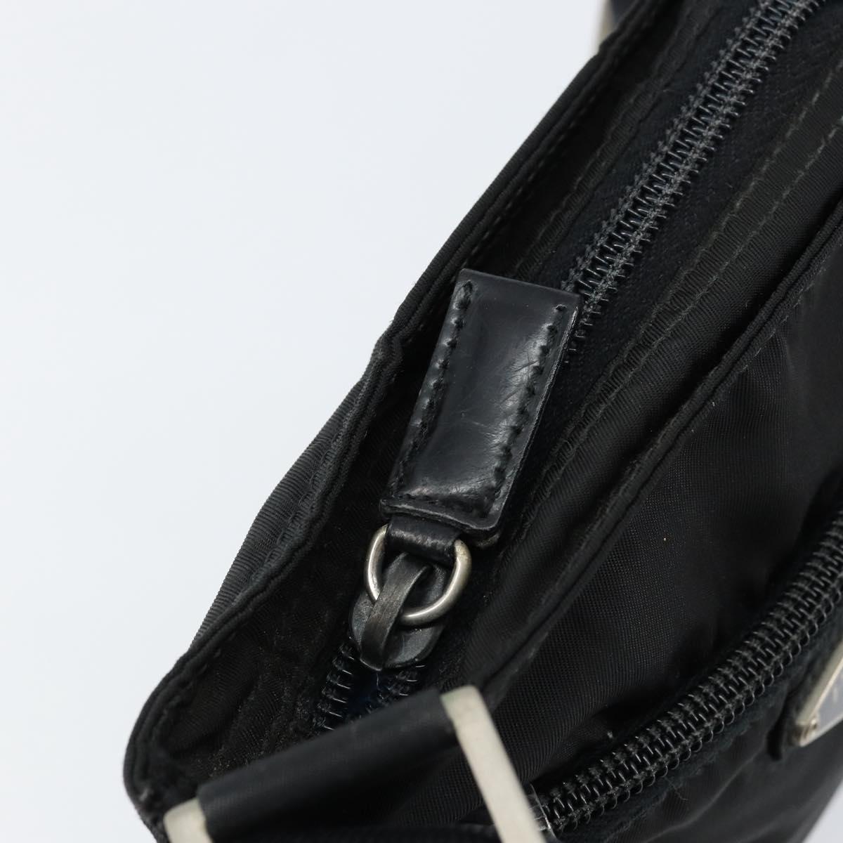 PRADA Shoulder Bag Nylon Black Silver Auth 155709