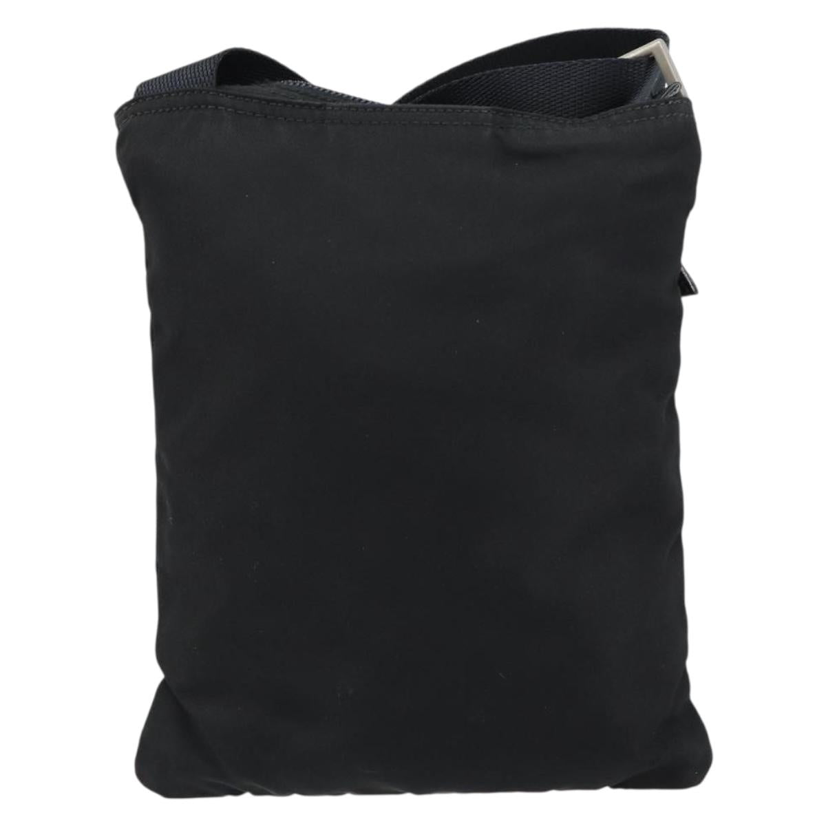 PRADA Shoulder Bag Nylon Black Silver Auth 155709