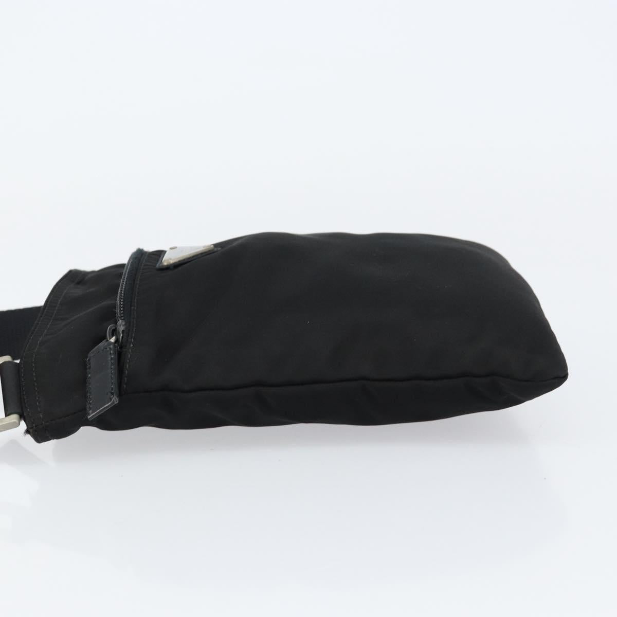PRADA Shoulder Bag Nylon Black Silver Auth 155709