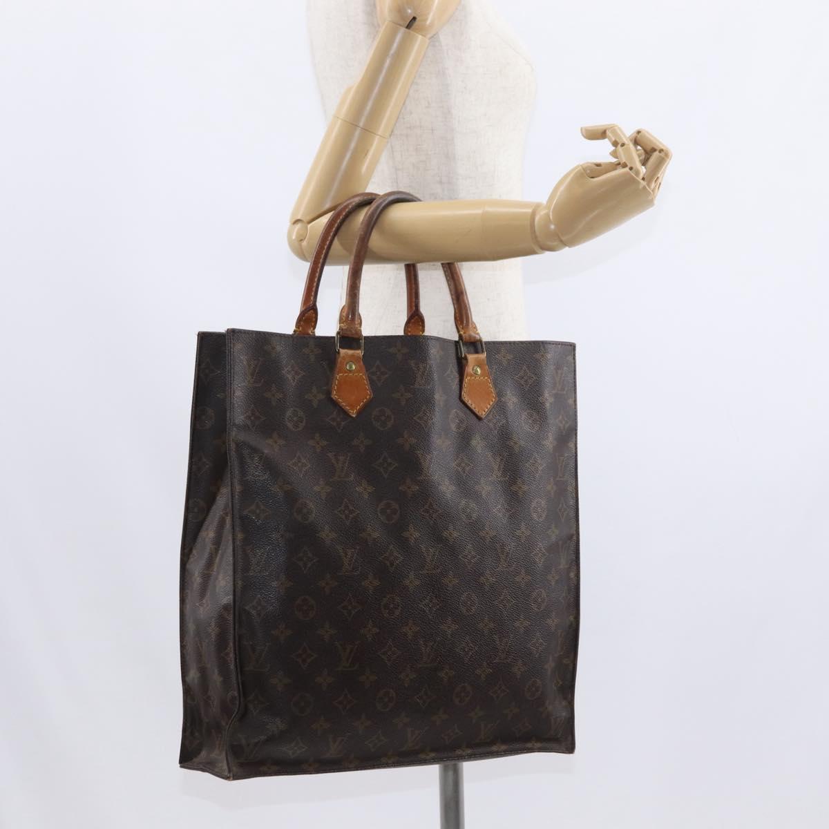 LOUIS VUITTON Monogram Sac Plat Hand Bag M51140 LV Auth 155715