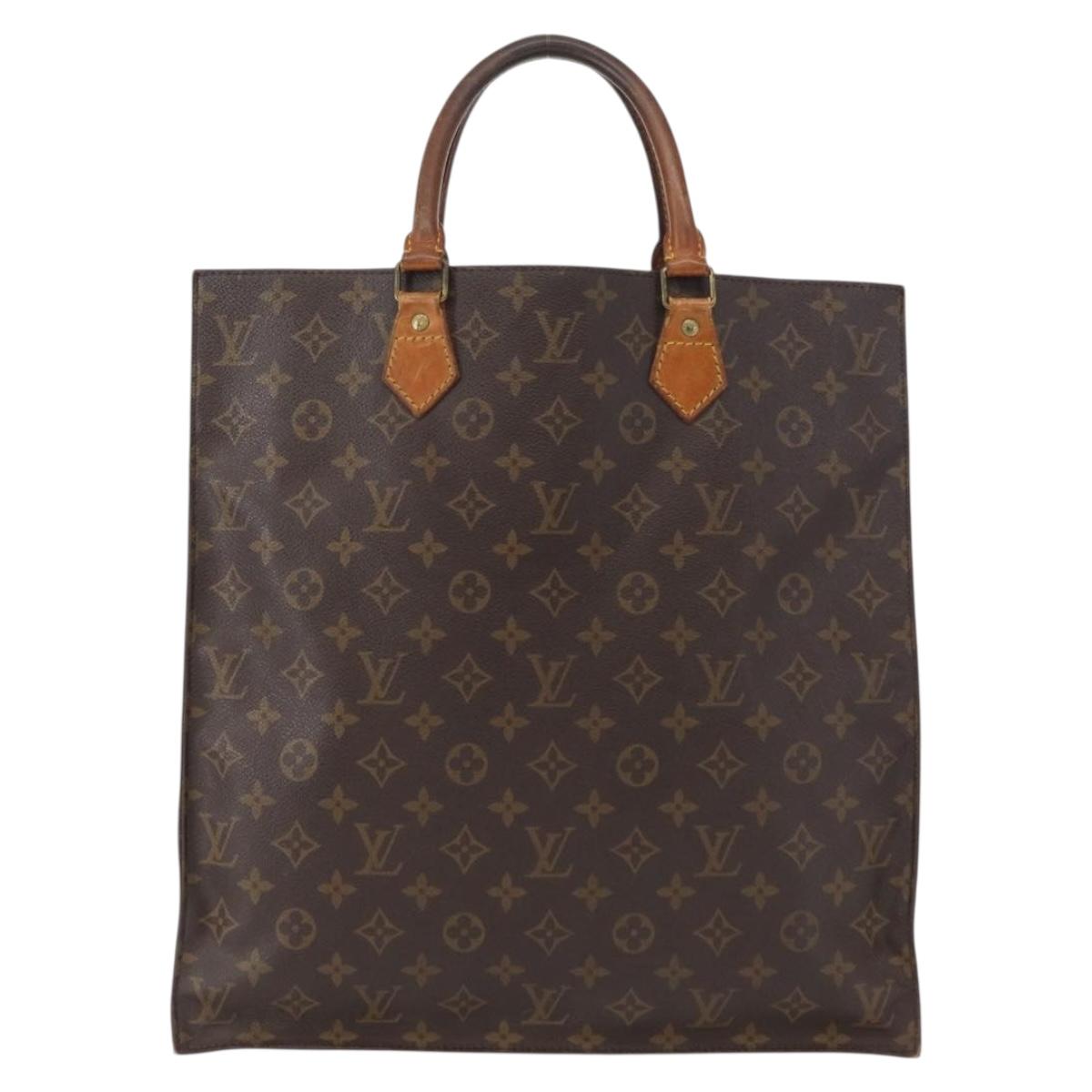 LOUIS VUITTON Monogram Sac Plat Hand Bag M51140 LV Auth 155715