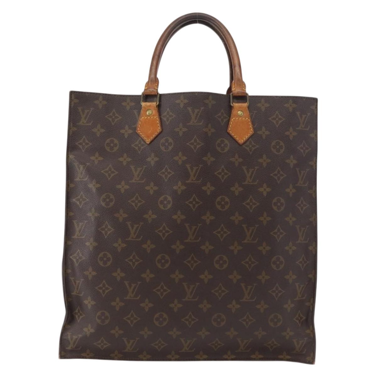 LOUIS VUITTON Monogram Sac Plat Hand Bag M51140 LV Auth 155715