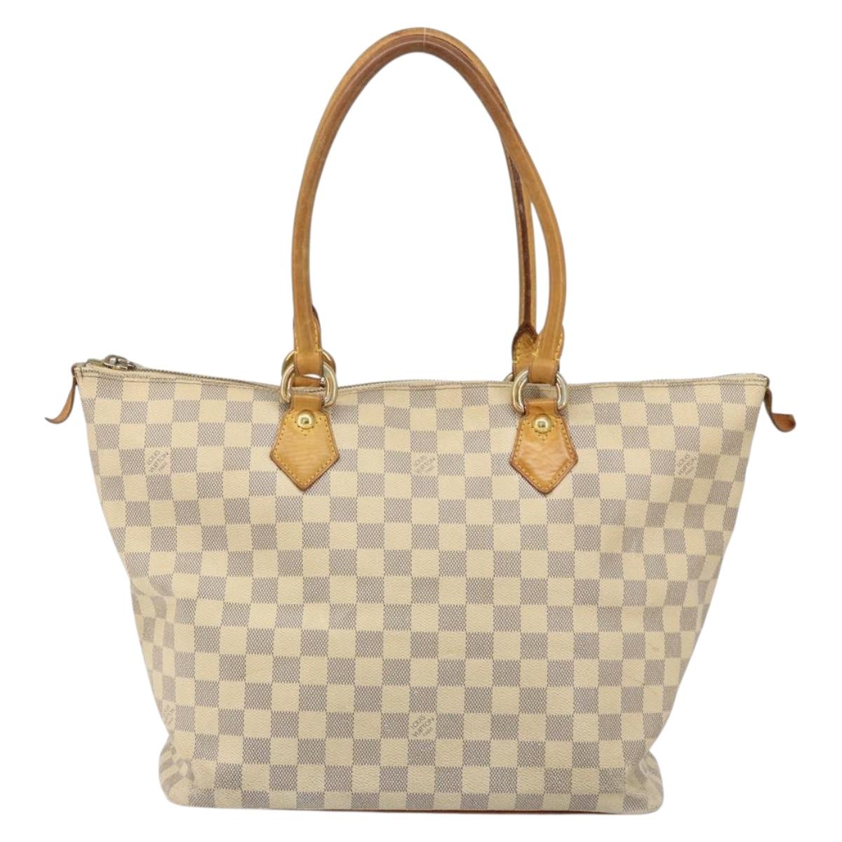 LOUIS VUITTON Damier Azur Saleya MM Tote Bag N51185 LV Auth 155717