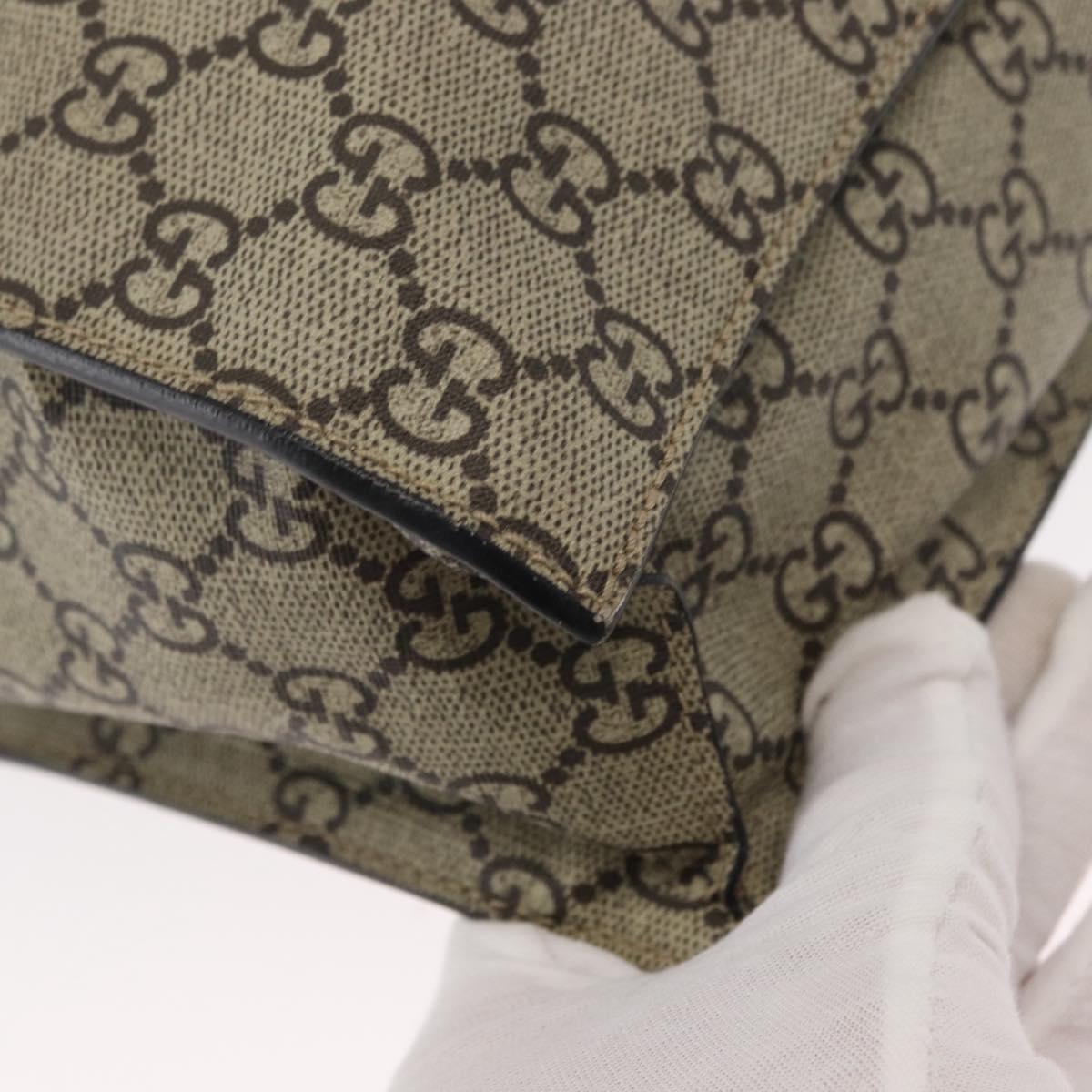 GUCCI GG Supreme Tote Bag PVC 2way Beige Gold 450950 Auth 155725