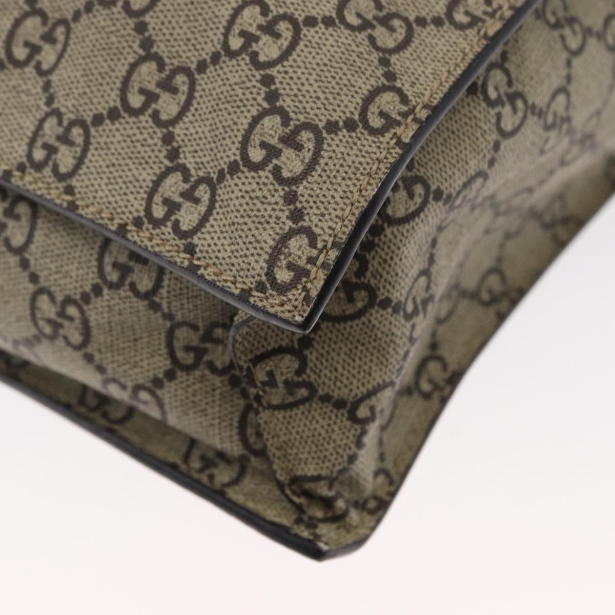 GUCCI GG Supreme Tote Bag PVC 2way Beige Gold 450950 Auth 155725