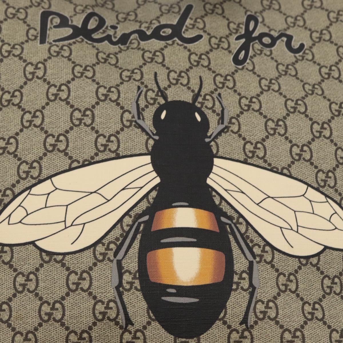 GUCCI GG Supreme Tote Bag PVC 2way Beige Gold 450950 Auth 155725