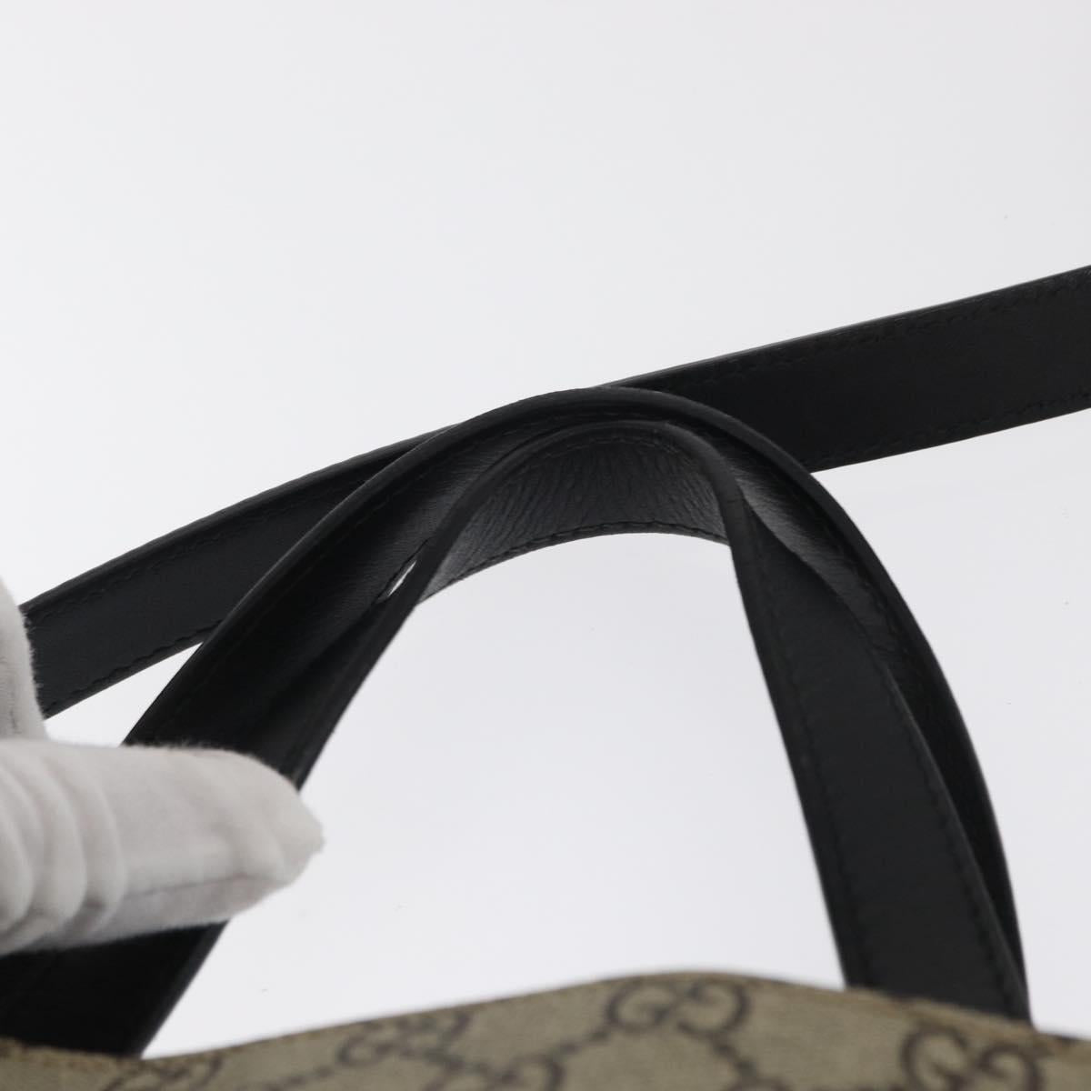 GUCCI GG Supreme Tote Bag PVC 2way Beige Gold 450950 Auth 155725