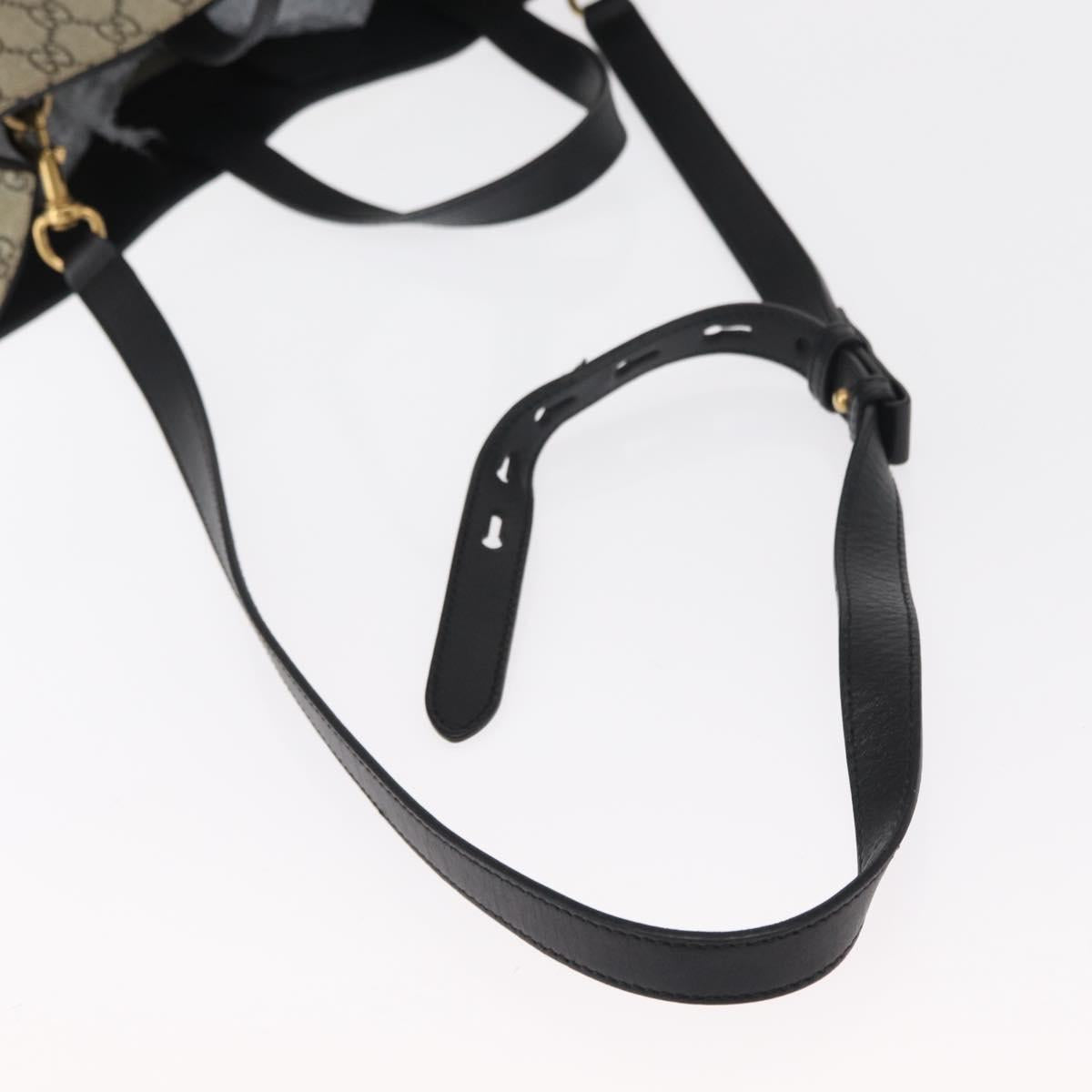 GUCCI GG Supreme Tote Bag PVC 2way Beige Gold 450950 Auth 155725