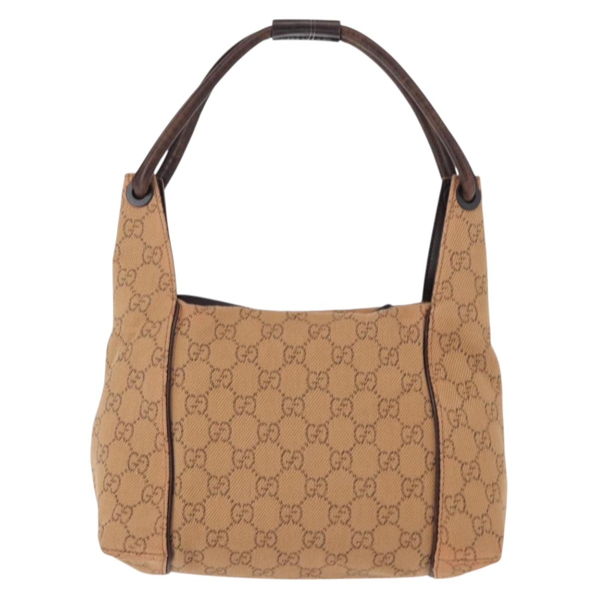 GUCCI GG Canvas Hand Bag Beige 101333 Auth 155726