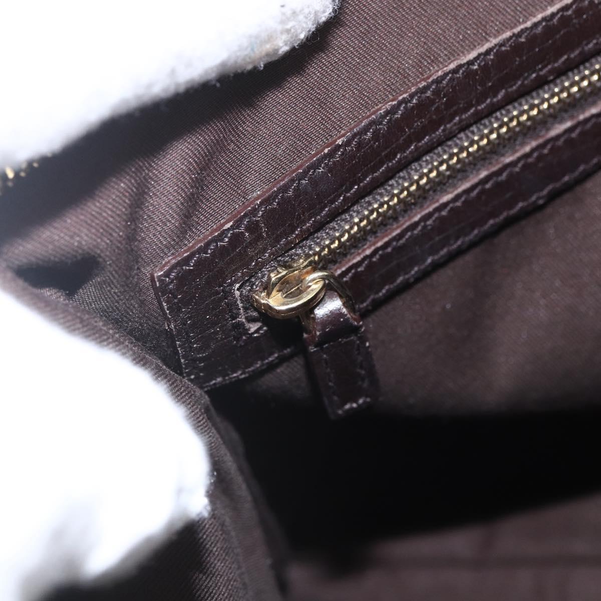 GUCCI GG Canvas Web Sherry Line Shoulder Bag Beige Gold Red 144388 Auth 155727