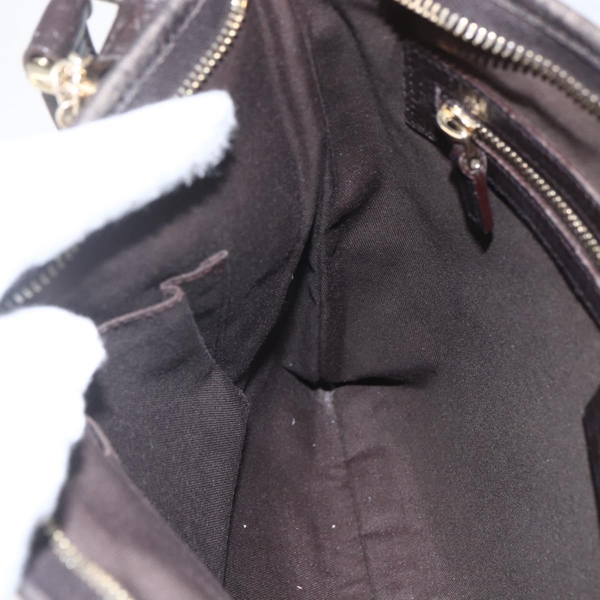 GUCCI GG Canvas Web Sherry Line Shoulder Bag Beige Gold Red 144388 Auth 155727