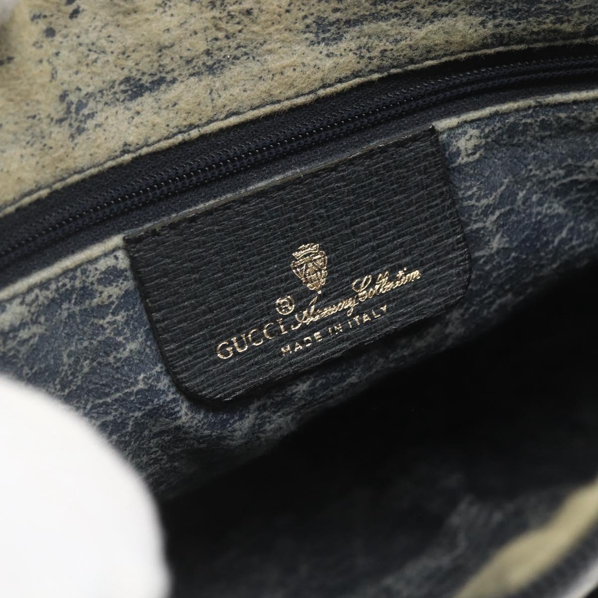 GUCCI GG Supreme Sherry Line Shoulder Bag PVC Navy Gold 89 02 077 Auth 155728