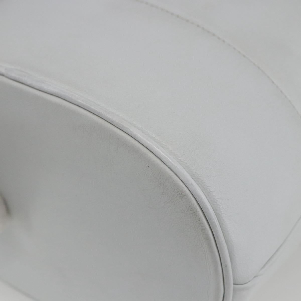 CHANEL COCO Mark Shoulder Bag Leather White Gold CC Auth 155741V