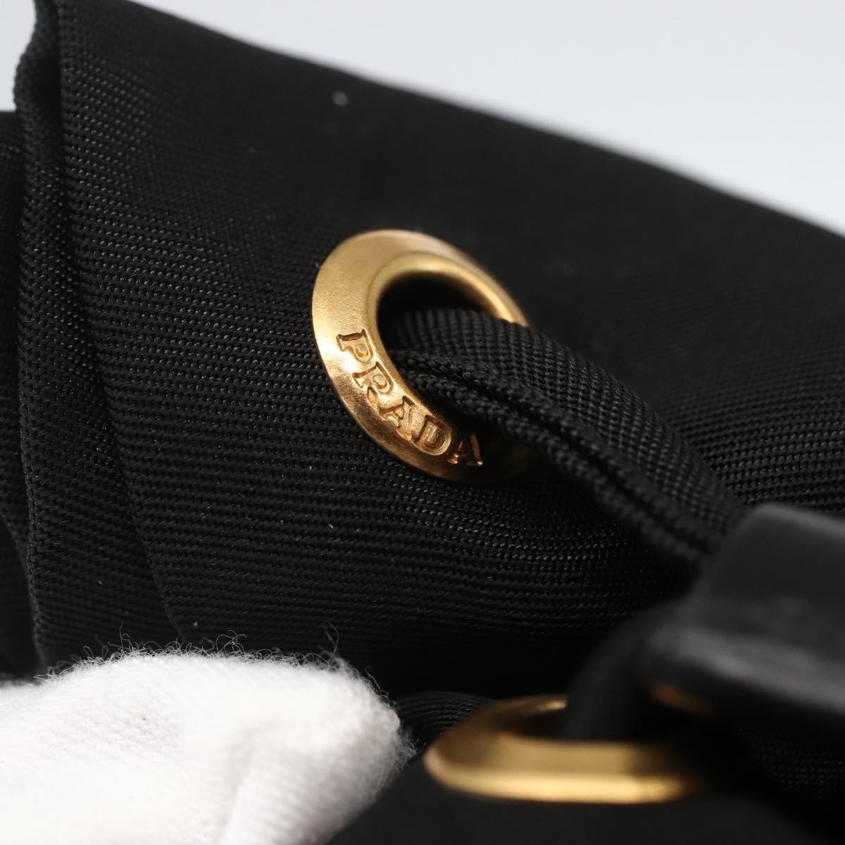 PRADA Purse Pouch Nylon Black Auth 155750V