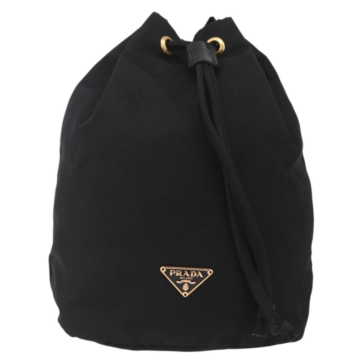 PRADA Purse Pouch Nylon Black Auth 155750V